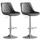 Dining Room Nordic Leather Bar Stool Modern Adjustable Height Stool Dark Gray Silver 2 Piece Set Clearhalo 'Bar Furniture' 'Bar Stools' 'bar_stools' 'furn' 'furn_bar_stools' 'furniture_bar_stools' 'Kitchen & Dining Furniture' 'kitchen&dining_furn' 'kitchen' 'kitchen_furn' Furniture' 4211972
