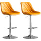 Dining Room Nordic Leather Bar Stool Modern Adjustable Height Stool Orange Silver 2 Piece Set Clearhalo 'Bar Furniture' 'Bar Stools' 'bar_stools' 'furn' 'furn_bar_stools' 'furniture_bar_stools' 'Kitchen & Dining Furniture' 'kitchen&dining_furn' 'kitchen' 'kitchen_furn' Furniture' 4211973