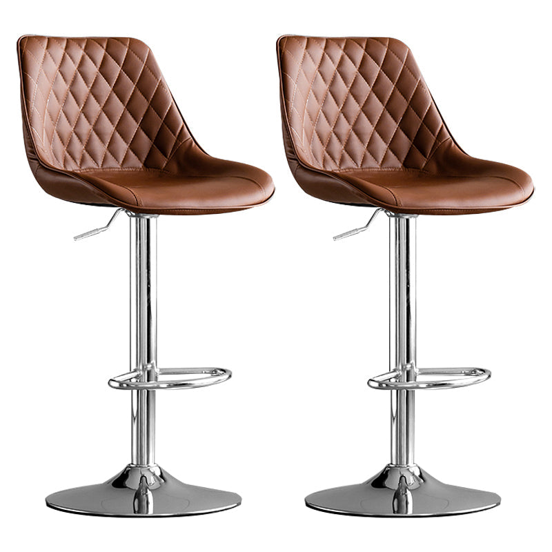 Dining Room Nordic Leather Bar Stool Modern Adjustable Height Stool Coffee Silver 2 Piece Set Clearhalo 'Bar Furniture' 'Bar Stools' 'bar_stools' 'furn' 'furn_bar_stools' 'furniture_bar_stools' 'Kitchen & Dining Furniture' 'kitchen&dining_furn' 'kitchen' 'kitchen_furn' Furniture' 4211975