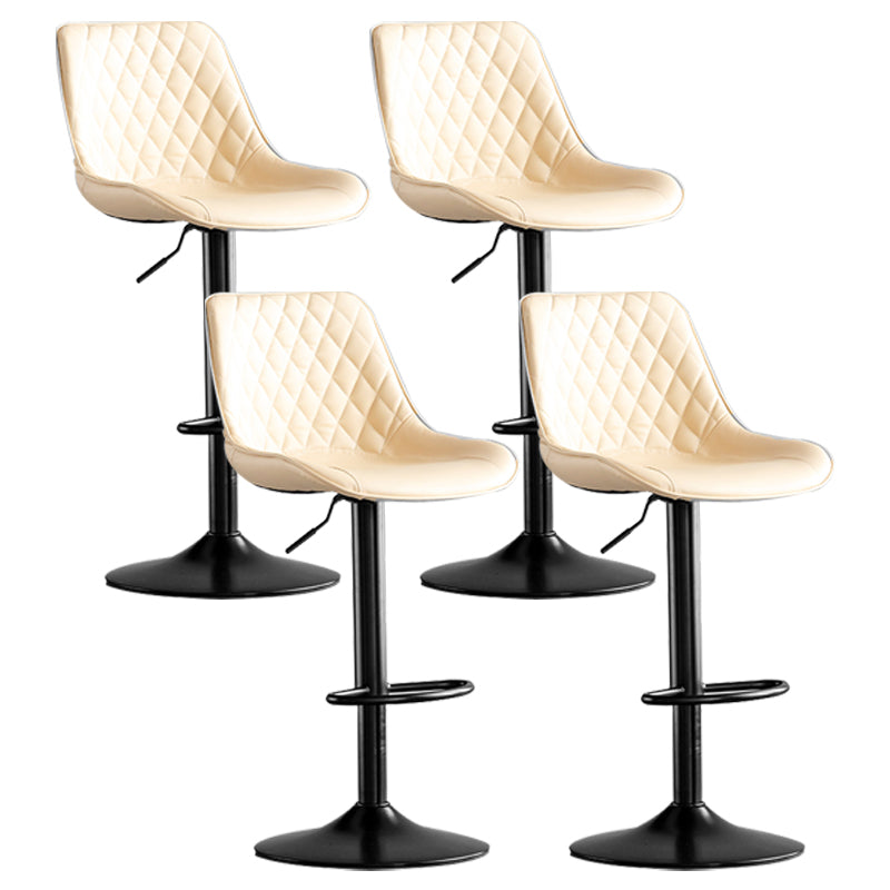 Dining Room Nordic Leather Bar Stool Modern Adjustable Height Stool White Black 4 Piece Set Clearhalo 'Bar Furniture' 'Bar Stools' 'bar_stools' 'furn' 'furn_bar_stools' 'furniture_bar_stools' 'Kitchen & Dining Furniture' 'kitchen&dining_furn' 'kitchen' 'kitchen_furn' Furniture' 4211977