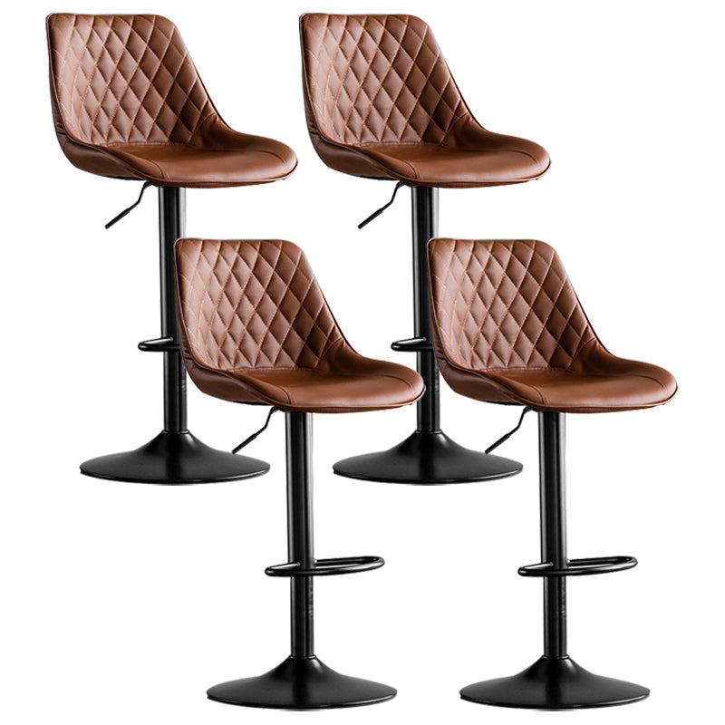 Dining Room Nordic Leather Bar Stool Modern Adjustable Height Stool Coffee Black 4 Piece Set Clearhalo 'Bar Furniture' 'Bar Stools' 'bar_stools' 'furn' 'furn_bar_stools' 'furniture_bar_stools' 'Kitchen & Dining Furniture' 'kitchen&dining_furn' 'kitchen' 'kitchen_furn' Furniture' 4211978