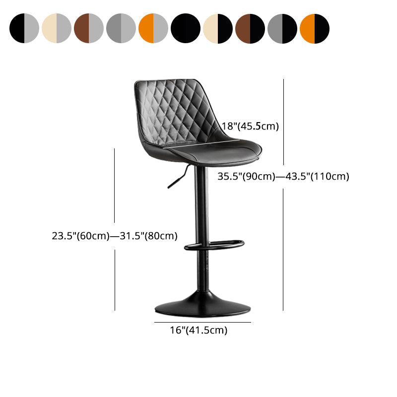 Dining Room Nordic Leather Bar Stool Modern Adjustable Height Stool Clearhalo 'Bar Furniture' 'Bar Stools' 'bar_stools' 'furn' 'furn_bar_stools' 'furniture_bar_stools' 'Kitchen & Dining Furniture' 'kitchen&dining_furn' 'kitchen' 'kitchen_furn' Furniture' 4211987