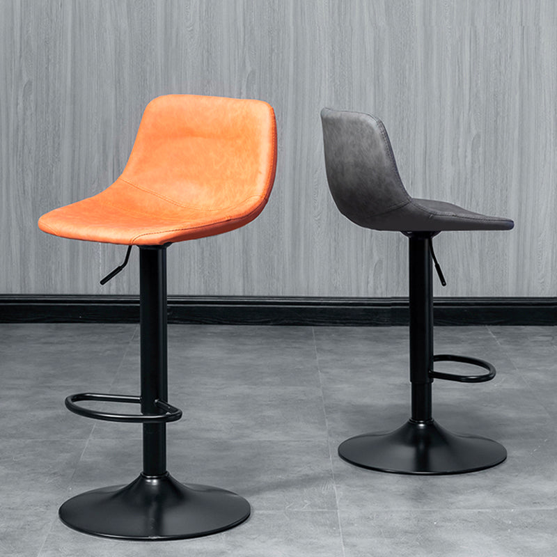 Adjustable Armless Swivel Leather Barstools Nordic Style Counter Stools Clearhalo 'Bar Furniture' 'Bar Stools' 'bar_stools' 'furn' 'furn_bar_stools' 'furniture_bar_stools' 'Kitchen & Dining Furniture' 'kitchen&dining_furn' 'kitchen' 'kitchen_furn' Furniture' 4211993
