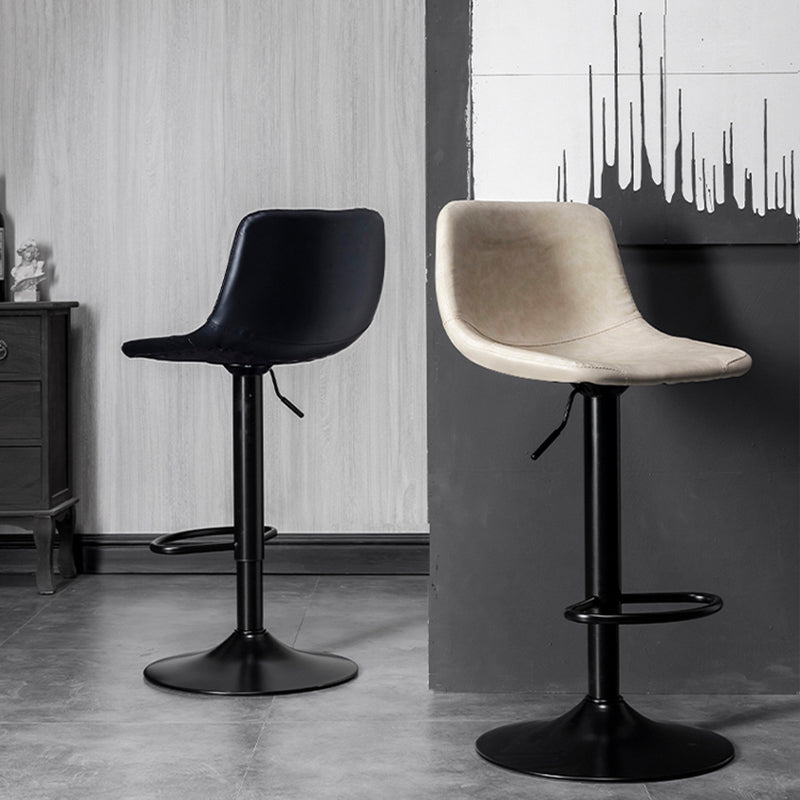 Adjustable Armless Swivel Leather Barstools Nordic Style Counter Stools Clearhalo 'Bar Furniture' 'Bar Stools' 'bar_stools' 'furn' 'furn_bar_stools' 'furniture_bar_stools' 'Kitchen & Dining Furniture' 'kitchen&dining_furn' 'kitchen' 'kitchen_furn' Furniture' 4211994
