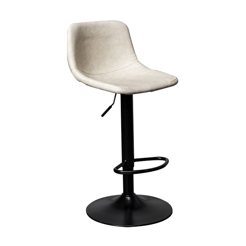 Adjustable Armless Swivel Leather Barstools Nordic Style Counter Stools White Black 1 Piece Clearhalo 'Bar Furniture' 'Bar Stools' 'bar_stools' 'furn' 'furn_bar_stools' 'furniture_bar_stools' 'Kitchen & Dining Furniture' 'kitchen&dining_furn' 'kitchen' 'kitchen_furn' Furniture' 4212002