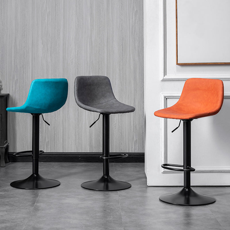 Adjustable Armless Swivel Leather Barstools Nordic Style Counter Stools Clearhalo 'Bar Furniture' 'Bar Stools' 'bar_stools' 'furn' 'furn_bar_stools' 'furniture_bar_stools' 'Kitchen & Dining Furniture' 'kitchen&dining_furn' 'kitchen' 'kitchen_furn' Furniture' 4212004