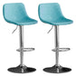 Adjustable Armless Swivel Leather Barstools Nordic Style Counter Stools Blue Silver 2 Piece Set Clearhalo 'Bar Furniture' 'Bar Stools' 'bar_stools' 'furn' 'furn_bar_stools' 'furniture_bar_stools' 'Kitchen & Dining Furniture' 'kitchen&dining_furn' 'kitchen' 'kitchen_furn' Furniture' 4212010