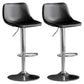Adjustable Armless Swivel Leather Barstools Nordic Style Counter Stools Black Silver 2 Piece Set Clearhalo 'Bar Furniture' 'Bar Stools' 'bar_stools' 'furn' 'furn_bar_stools' 'furniture_bar_stools' 'Kitchen & Dining Furniture' 'kitchen&dining_furn' 'kitchen' 'kitchen_furn' Furniture' 4212011