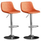Adjustable Armless Swivel Leather Barstools Nordic Style Counter Stools Orange Silver 2 Piece Set Clearhalo 'Bar Furniture' 'Bar Stools' 'bar_stools' 'furn' 'furn_bar_stools' 'furniture_bar_stools' 'Kitchen & Dining Furniture' 'kitchen&dining_furn' 'kitchen' 'kitchen_furn' Furniture' 4212013