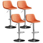 Adjustable Armless Swivel Leather Barstools Nordic Style Counter Stools Orange Silver 4 Piece Set Clearhalo 'Bar Furniture' 'Bar Stools' 'bar_stools' 'furn' 'furn_bar_stools' 'furniture_bar_stools' 'Kitchen & Dining Furniture' 'kitchen&dining_furn' 'kitchen' 'kitchen_furn' Furniture' 4212025