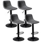 Adjustable Armless Swivel Leather Barstools Nordic Style Counter Stools Grey Black 4 Piece Set Clearhalo 'Bar Furniture' 'Bar Stools' 'bar_stools' 'furn' 'furn_bar_stools' 'furniture_bar_stools' 'Kitchen & Dining Furniture' 'kitchen&dining_furn' 'kitchen' 'kitchen_furn' Furniture' 4212030