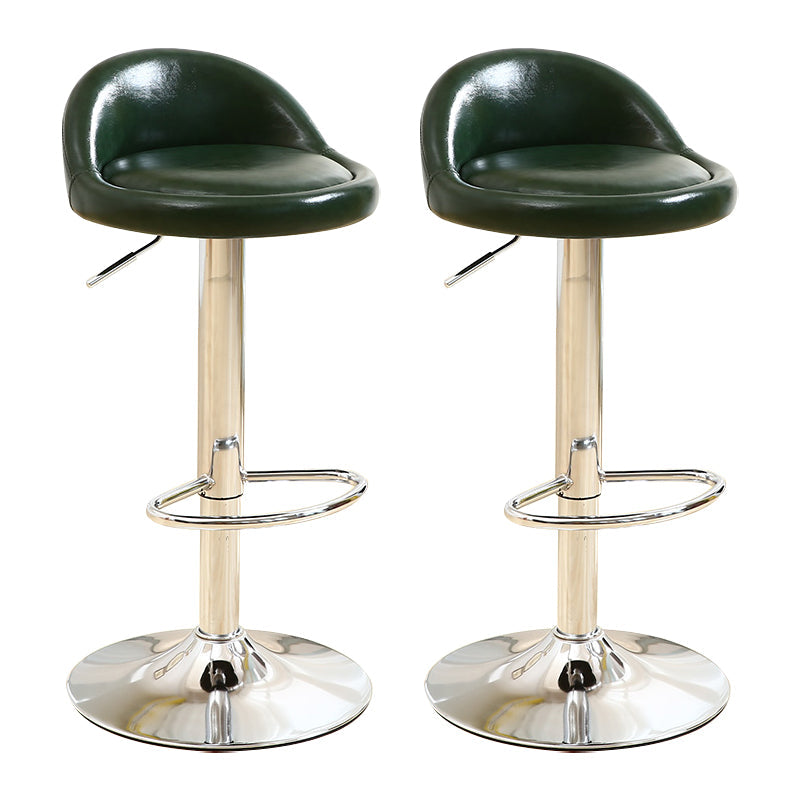Modern Rotatable Liftable Counter Stool Iron Household Bar Stool with Cushion Blackish Green 2 Piece Set Clearhalo 'Bar Furniture' 'Bar Stools' 'bar_stools' 'furn' 'furn_bar_stools' 'furniture_bar_stools' 'Kitchen & Dining Furniture' 'kitchen&dining_furn' 'kitchen' 'kitchen_furn' Furniture' 4212056