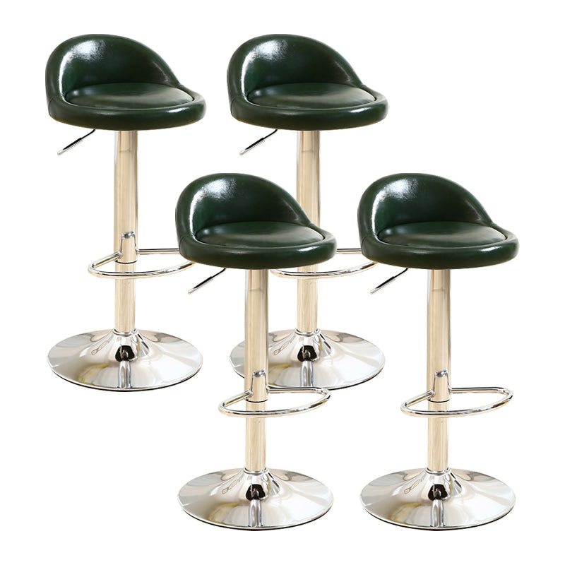 Modern Rotatable Liftable Counter Stool Iron Household Bar Stool with Cushion Blackish Green 4 Piece Set Clearhalo 'Bar Furniture' 'Bar Stools' 'bar_stools' 'furn' 'furn_bar_stools' 'furniture_bar_stools' 'Kitchen & Dining Furniture' 'kitchen&dining_furn' 'kitchen' 'kitchen_furn' Furniture' 4212059