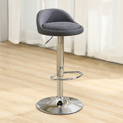 Modern Rotatable Liftable Counter Stool Iron Household Bar Stool with Cushion Grey 1 Piece Clearhalo 'Bar Furniture' 'Bar Stools' 'bar_stools' 'furn' 'furn_bar_stools' 'furniture_bar_stools' 'Kitchen & Dining Furniture' 'kitchen&dining_furn' 'kitchen' 'kitchen_furn' Furniture' 4212068