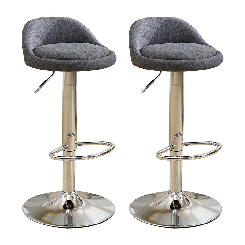 Modern Rotatable Liftable Counter Stool Iron Household Bar Stool with Cushion Grey 2 Piece Set Clearhalo 'Bar Furniture' 'Bar Stools' 'bar_stools' 'furn' 'furn_bar_stools' 'furniture_bar_stools' 'Kitchen & Dining Furniture' 'kitchen&dining_furn' 'kitchen' 'kitchen_furn' Furniture' 4212069