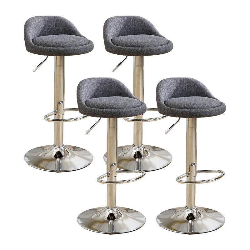 Modern Rotatable Liftable Counter Stool Iron Household Bar Stool with Cushion Grey 4 Piece Set Clearhalo 'Bar Furniture' 'Bar Stools' 'bar_stools' 'furn' 'furn_bar_stools' 'furniture_bar_stools' 'Kitchen & Dining Furniture' 'kitchen&dining_furn' 'kitchen' 'kitchen_furn' Furniture' 4212070