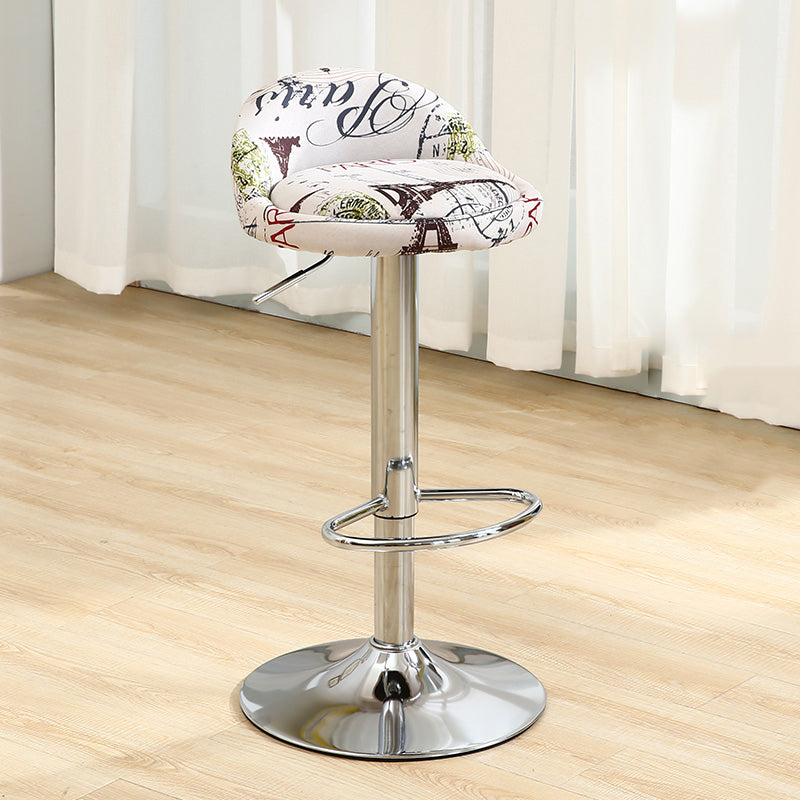 Modern Rotatable Liftable Counter Stool Iron Household Bar Stool with Cushion White-Green 1 Piece Clearhalo 'Bar Furniture' 'Bar Stools' 'bar_stools' 'furn' 'furn_bar_stools' 'furniture_bar_stools' 'Kitchen & Dining Furniture' 'kitchen&dining_furn' 'kitchen' 'kitchen_furn' Furniture' 4212071
