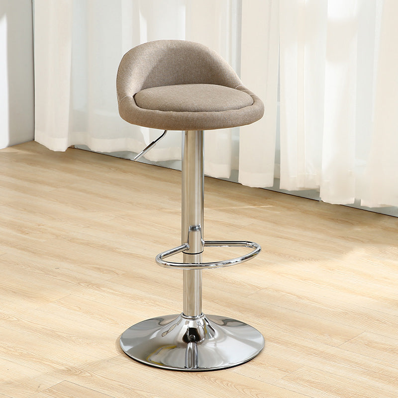 Modern Rotatable Liftable Counter Stool Iron Household Bar Stool with Cushion Khaki 1 Piece Clearhalo 'Bar Furniture' 'Bar Stools' 'bar_stools' 'furn' 'furn_bar_stools' 'furniture_bar_stools' 'Kitchen & Dining Furniture' 'kitchen&dining_furn' 'kitchen' 'kitchen_furn' Furniture' 4212074