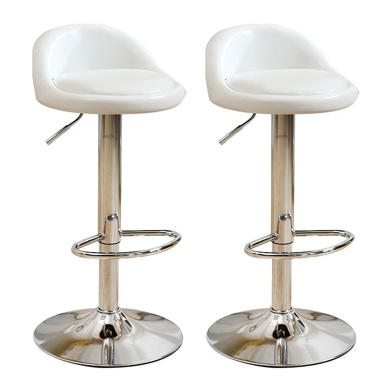 Modern Rotatable Liftable Counter Stool Iron Household Bar Stool with Cushion White 2 Piece Set Clearhalo 'Bar Furniture' 'Bar Stools' 'bar_stools' 'furn' 'furn_bar_stools' 'furniture_bar_stools' 'Kitchen & Dining Furniture' 'kitchen&dining_furn' 'kitchen' 'kitchen_furn' Furniture' 4212078