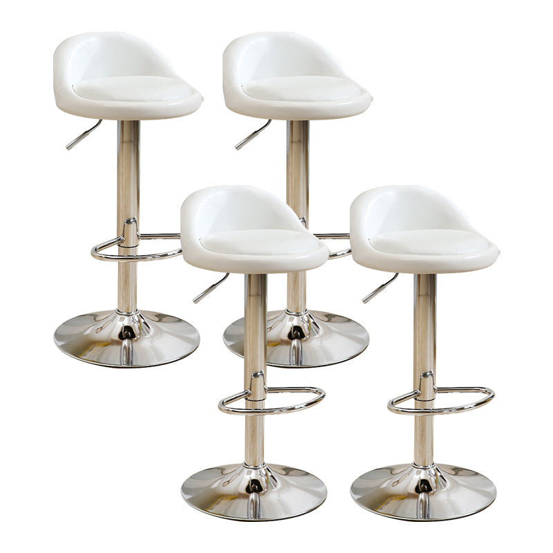 Modern Rotatable Liftable Counter Stool Iron Household Bar Stool with Cushion White 4 Piece Set Clearhalo 'Bar Furniture' 'Bar Stools' 'bar_stools' 'furn' 'furn_bar_stools' 'furniture_bar_stools' 'Kitchen & Dining Furniture' 'kitchen&dining_furn' 'kitchen' 'kitchen_furn' Furniture' 4212079