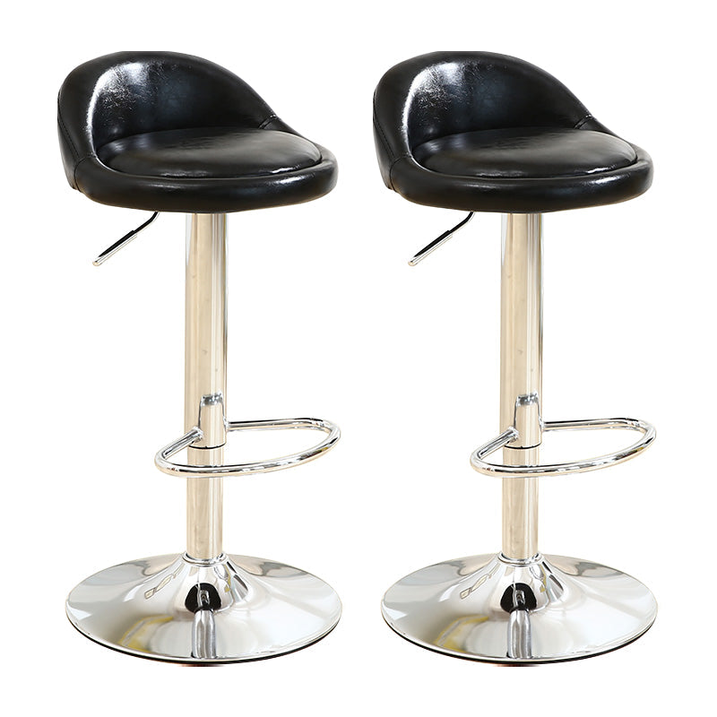 Modern Rotatable Liftable Counter Stool Iron Household Bar Stool with Cushion Black 2 Piece Set Clearhalo 'Bar Furniture' 'Bar Stools' 'bar_stools' 'furn' 'furn_bar_stools' 'furniture_bar_stools' 'Kitchen & Dining Furniture' 'kitchen&dining_furn' 'kitchen' 'kitchen_furn' Furniture' 4212081