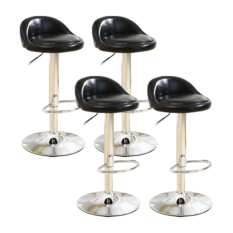 Modern Rotatable Liftable Counter Stool Iron Household Bar Stool with Cushion Black 4 Piece Set Clearhalo 'Bar Furniture' 'Bar Stools' 'bar_stools' 'furn' 'furn_bar_stools' 'furniture_bar_stools' 'Kitchen & Dining Furniture' 'kitchen&dining_furn' 'kitchen' 'kitchen_furn' Furniture' 4212082