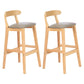 Modern Armless Counter Stool Wood Household Bar Stool with Pedal and Cushion Grey Natural 2 Piece Set Clearhalo 'Bar Furniture' 'Bar Stools' 'bar_stools' 'furn' 'furn_bar_stools' 'furniture_bar_stools' 'Kitchen & Dining Furniture' 'kitchen&dining_furn' 'kitchen' 'kitchen_furn' Furniture' 4212090