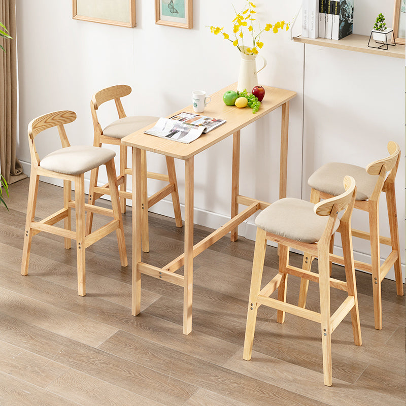 Modern Armless Counter Stool Wood Household Bar Stool with Pedal and Cushion Clearhalo 'Bar Furniture' 'Bar Stools' 'bar_stools' 'furn' 'furn_bar_stools' 'furniture_bar_stools' 'Kitchen & Dining Furniture' 'kitchen&dining_furn' 'kitchen' 'kitchen_furn' Furniture' 4212092