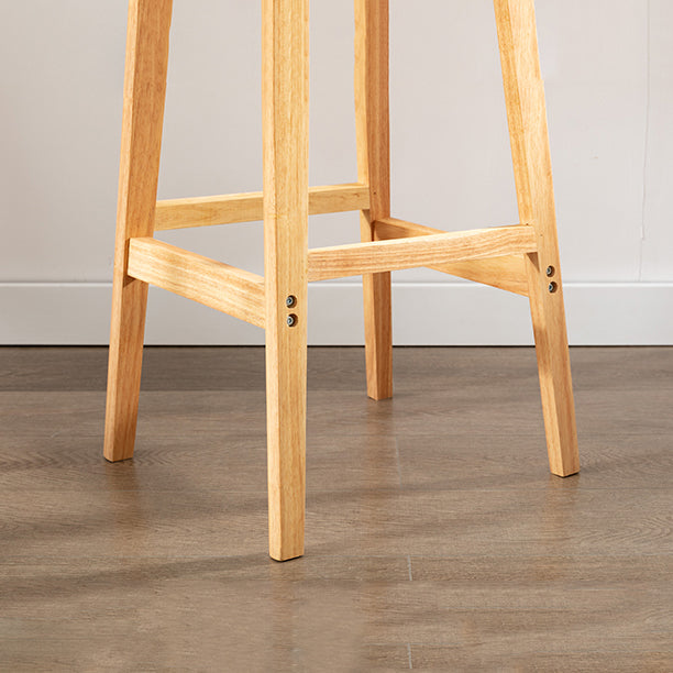 Modern Armless Counter Stool Wood Household Bar Stool with Pedal and Cushion Clearhalo 'Bar Furniture' 'Bar Stools' 'bar_stools' 'furn' 'furn_bar_stools' 'furniture_bar_stools' 'Kitchen & Dining Furniture' 'kitchen&dining_furn' 'kitchen' 'kitchen_furn' Furniture' 4212101