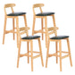 Modern Armless Counter Stool Wood Household Bar Stool with Pedal and Cushion Blackish Green Natural 4 Piece Set Clearhalo 'Bar Furniture' 'Bar Stools' 'bar_stools' 'furn' 'furn_bar_stools' 'furniture_bar_stools' 'Kitchen & Dining Furniture' 'kitchen&dining_furn' 'kitchen' 'kitchen_furn' Furniture' 4212103