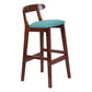 Modern Armless Counter Stool Wood Household Bar Stool with Pedal and Cushion Mint Green Brown 1 Piece Clearhalo 'Bar Furniture' 'Bar Stools' 'bar_stools' 'furn' 'furn_bar_stools' 'furniture_bar_stools' 'Kitchen & Dining Furniture' 'kitchen&dining_furn' 'kitchen' 'kitchen_furn' Furniture' 4212108