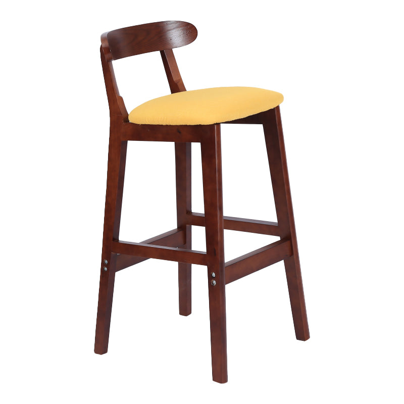 Modern Armless Counter Stool Wood Household Bar Stool with Pedal and Cushion Light Yellow Brown 1 Piece Clearhalo 'Bar Furniture' 'Bar Stools' 'bar_stools' 'furn' 'furn_bar_stools' 'furniture_bar_stools' 'Kitchen & Dining Furniture' 'kitchen&dining_furn' 'kitchen' 'kitchen_furn' Furniture' 4212114