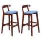 Modern Armless Counter Stool Wood Household Bar Stool with Pedal and Cushion Sky Blue Brown 2 Piece Set Clearhalo 'Bar Furniture' 'Bar Stools' 'bar_stools' 'furn' 'furn_bar_stools' 'furniture_bar_stools' 'Kitchen & Dining Furniture' 'kitchen&dining_furn' 'kitchen' 'kitchen_furn' Furniture' 4212118