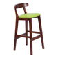 Modern Armless Counter Stool Wood Household Bar Stool with Pedal and Cushion Light Green Brown 1 Piece Clearhalo 'Bar Furniture' 'Bar Stools' 'bar_stools' 'furn' 'furn_bar_stools' 'furniture_bar_stools' 'Kitchen & Dining Furniture' 'kitchen&dining_furn' 'kitchen' 'kitchen_furn' Furniture' 4212120