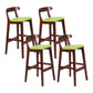 Modern Armless Counter Stool Wood Household Bar Stool with Pedal and Cushion Light Green Brown 4 Piece Set Clearhalo 'Bar Furniture' 'Bar Stools' 'bar_stools' 'furn' 'furn_bar_stools' 'furniture_bar_stools' 'Kitchen & Dining Furniture' 'kitchen&dining_furn' 'kitchen' 'kitchen_furn' Furniture' 4212122