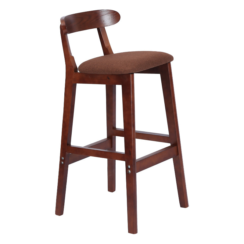 Modern Armless Counter Stool Wood Household Bar Stool with Pedal and Cushion Coffee Brown 1 Piece Clearhalo 'Bar Furniture' 'Bar Stools' 'bar_stools' 'furn' 'furn_bar_stools' 'furniture_bar_stools' 'Kitchen & Dining Furniture' 'kitchen&dining_furn' 'kitchen' 'kitchen_furn' Furniture' 4212129
