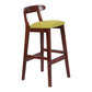 Modern Armless Counter Stool Wood Household Bar Stool with Pedal and Cushion Green Brown 1 Piece Clearhalo 'Bar Furniture' 'Bar Stools' 'bar_stools' 'furn' 'furn_bar_stools' 'furniture_bar_stools' 'Kitchen & Dining Furniture' 'kitchen&dining_furn' 'kitchen' 'kitchen_furn' Furniture' 4212132