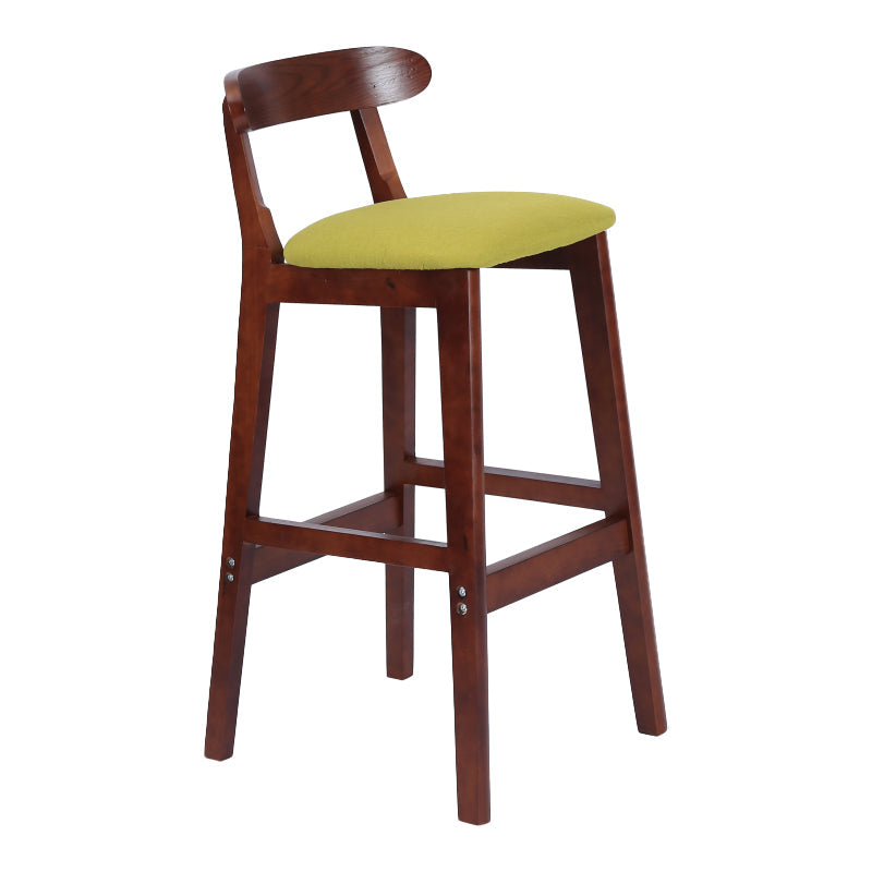 Modern Armless Counter Stool Wood Household Bar Stool with Pedal and Cushion Green Brown 1 Piece Clearhalo 'Bar Furniture' 'Bar Stools' 'bar_stools' 'furn' 'furn_bar_stools' 'furniture_bar_stools' 'Kitchen & Dining Furniture' 'kitchen&dining_furn' 'kitchen' 'kitchen_furn' Furniture' 4212132