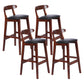 Modern Armless Counter Stool Wood Household Bar Stool with Pedal and Cushion Black Brown 4 Piece Set Clearhalo 'Bar Furniture' 'Bar Stools' 'bar_stools' 'furn' 'furn_bar_stools' 'furniture_bar_stools' 'Kitchen & Dining Furniture' 'kitchen&dining_furn' 'kitchen' 'kitchen_furn' Furniture' 4212137