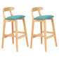 Modern Armless Counter Stool Wood Household Bar Stool with Pedal and Cushion Mint Green Natural 2 Piece Set Clearhalo 'Bar Furniture' 'Bar Stools' 'bar_stools' 'furn' 'furn_bar_stools' 'furniture_bar_stools' 'Kitchen & Dining Furniture' 'kitchen&dining_furn' 'kitchen' 'kitchen_furn' Furniture' 4212139
