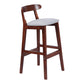Modern Armless Counter Stool Wood Household Bar Stool with Pedal and Cushion Light Gray Brown 1 Piece Clearhalo 'Bar Furniture' 'Bar Stools' 'bar_stools' 'furn' 'furn_bar_stools' 'furniture_bar_stools' 'Kitchen & Dining Furniture' 'kitchen&dining_furn' 'kitchen' 'kitchen_furn' Furniture' 4212141