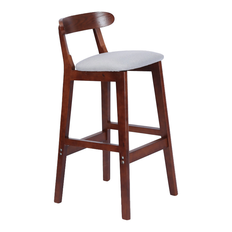 Modern Armless Counter Stool Wood Household Bar Stool with Pedal and Cushion Light Gray Brown 1 Piece Clearhalo 'Bar Furniture' 'Bar Stools' 'bar_stools' 'furn' 'furn_bar_stools' 'furniture_bar_stools' 'Kitchen & Dining Furniture' 'kitchen&dining_furn' 'kitchen' 'kitchen_furn' Furniture' 4212141
