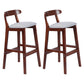 Modern Armless Counter Stool Wood Household Bar Stool with Pedal and Cushion Light Gray Brown 2 Piece Set Clearhalo 'Bar Furniture' 'Bar Stools' 'bar_stools' 'furn' 'furn_bar_stools' 'furniture_bar_stools' 'Kitchen & Dining Furniture' 'kitchen&dining_furn' 'kitchen' 'kitchen_furn' Furniture' 4212142