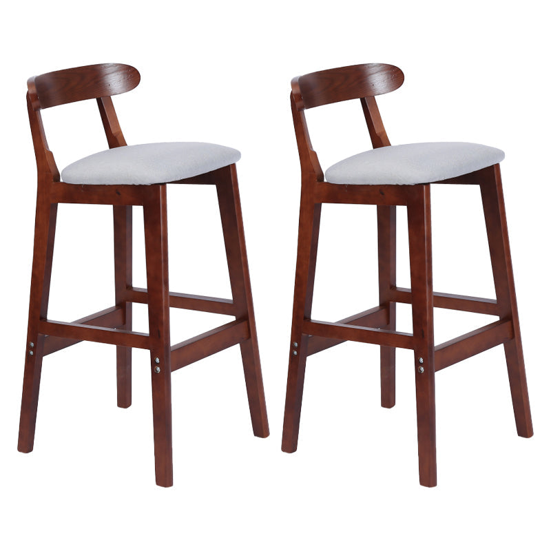 Modern Armless Counter Stool Wood Household Bar Stool with Pedal and Cushion Light Gray Brown 2 Piece Set Clearhalo 'Bar Furniture' 'Bar Stools' 'bar_stools' 'furn' 'furn_bar_stools' 'furniture_bar_stools' 'Kitchen & Dining Furniture' 'kitchen&dining_furn' 'kitchen' 'kitchen_furn' Furniture' 4212142