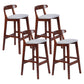 Modern Armless Counter Stool Wood Household Bar Stool with Pedal and Cushion Light Gray Brown 4 Piece Set Clearhalo 'Bar Furniture' 'Bar Stools' 'bar_stools' 'furn' 'furn_bar_stools' 'furniture_bar_stools' 'Kitchen & Dining Furniture' 'kitchen&dining_furn' 'kitchen' 'kitchen_furn' Furniture' 4212143