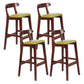 Modern Armless Counter Stool Wood Household Bar Stool with Pedal and Cushion Army Green Brown 4 Piece Set Clearhalo 'Bar Furniture' 'Bar Stools' 'bar_stools' 'furn' 'furn_bar_stools' 'furniture_bar_stools' 'Kitchen & Dining Furniture' 'kitchen&dining_furn' 'kitchen' 'kitchen_furn' Furniture' 4212146