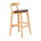 Modern Armless Counter Stool Wood Household Bar Stool with Pedal and Cushion Dark Brown Natural 1 Piece Clearhalo 'Bar Furniture' 'Bar Stools' 'bar_stools' 'furn' 'furn_bar_stools' 'furniture_bar_stools' 'Kitchen & Dining Furniture' 'kitchen&dining_furn' 'kitchen' 'kitchen_furn' Furniture' 4212153