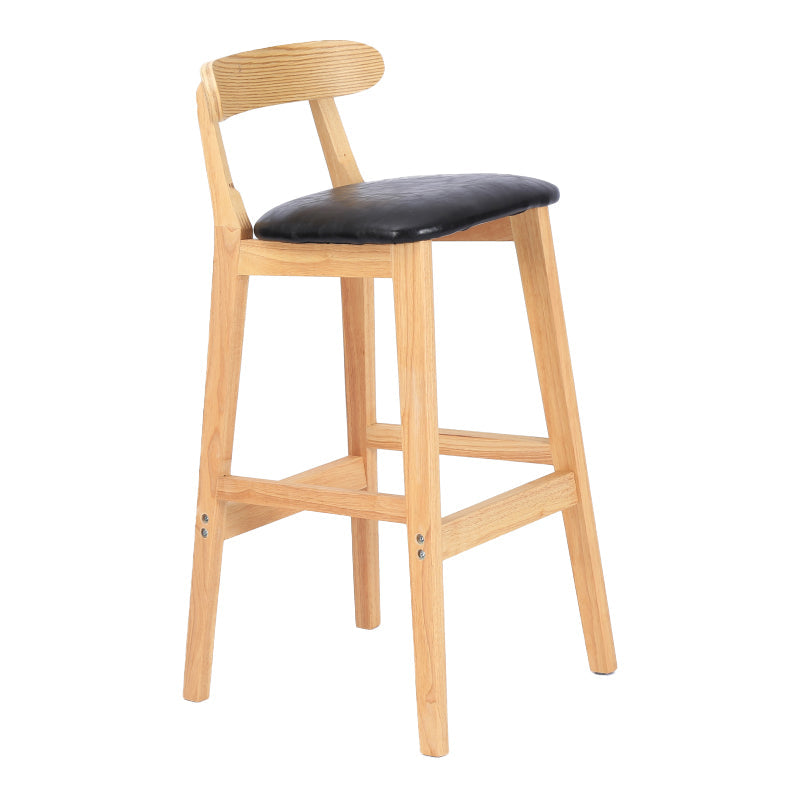Modern Armless Counter Stool Wood Household Bar Stool with Pedal and Cushion Black Natural 1 Piece Clearhalo 'Bar Furniture' 'Bar Stools' 'bar_stools' 'furn' 'furn_bar_stools' 'furniture_bar_stools' 'Kitchen & Dining Furniture' 'kitchen&dining_furn' 'kitchen' 'kitchen_furn' Furniture' 4212156