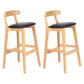 Modern Armless Counter Stool Wood Household Bar Stool with Pedal and Cushion Black Natural 2 Piece Set Clearhalo 'Bar Furniture' 'Bar Stools' 'bar_stools' 'furn' 'furn_bar_stools' 'furniture_bar_stools' 'Kitchen & Dining Furniture' 'kitchen&dining_furn' 'kitchen' 'kitchen_furn' Furniture' 4212157