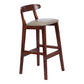 Modern Armless Counter Stool Wood Household Bar Stool with Pedal and Cushion Grey Brown 1 Piece Clearhalo 'Bar Furniture' 'Bar Stools' 'bar_stools' 'furn' 'furn_bar_stools' 'furniture_bar_stools' 'Kitchen & Dining Furniture' 'kitchen&dining_furn' 'kitchen' 'kitchen_furn' Furniture' 4212159